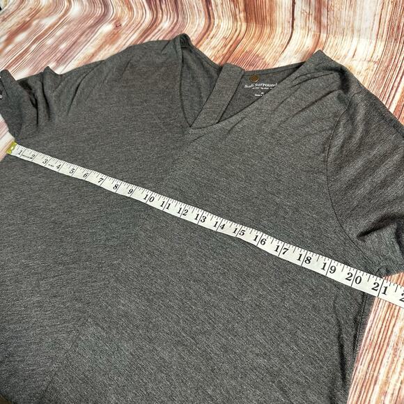 Soft Surroundings Sz X Large Gray Rayon V Neck Boho Tunic Long Short Sleeve Top - Picture 5 of 11